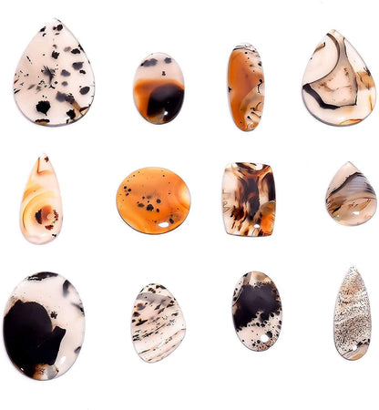 3pcs Montana Agate Gemstone Wholesale Cabochons Lot, Jewelry Making Loose Gemstone, Polished Home Decor Specimen, DIY, Wire Wrapping, Reiki, Healing Crystals, Bulk Gemstone Deal