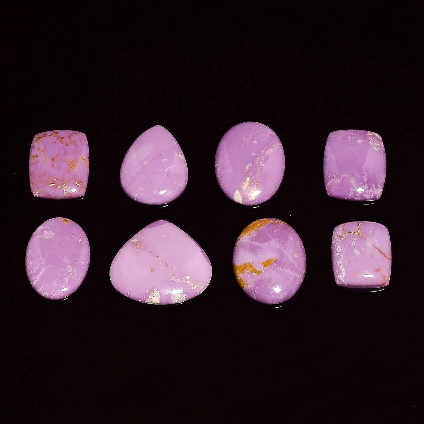 Pink phosphosiderite gemstone cabochons for pendants and rings
