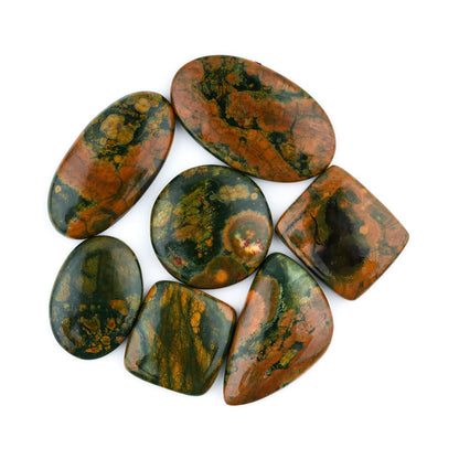 [25-35mm] (3-4 pcs.) Rhyolite Jasper Mix Shape Gemstones Cabochons, Jewelry Making Loose Gemstone, Polished Gems, DIY, Wire Wrapping, Reiki, Wikka, Healing Crystals, Bulk Gemstone Deal