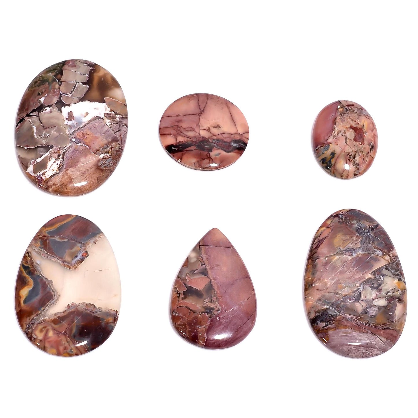 [20-30mm] (5pcs) Butterfly Jasper Mix Shape Gemstones Cabochons, Jewelry Making Loose Gemstone, Polished Gems, DIY, Wire Wrapping, Reiki, Wikka, Healing Crystals, Bulk Gemstone Deal