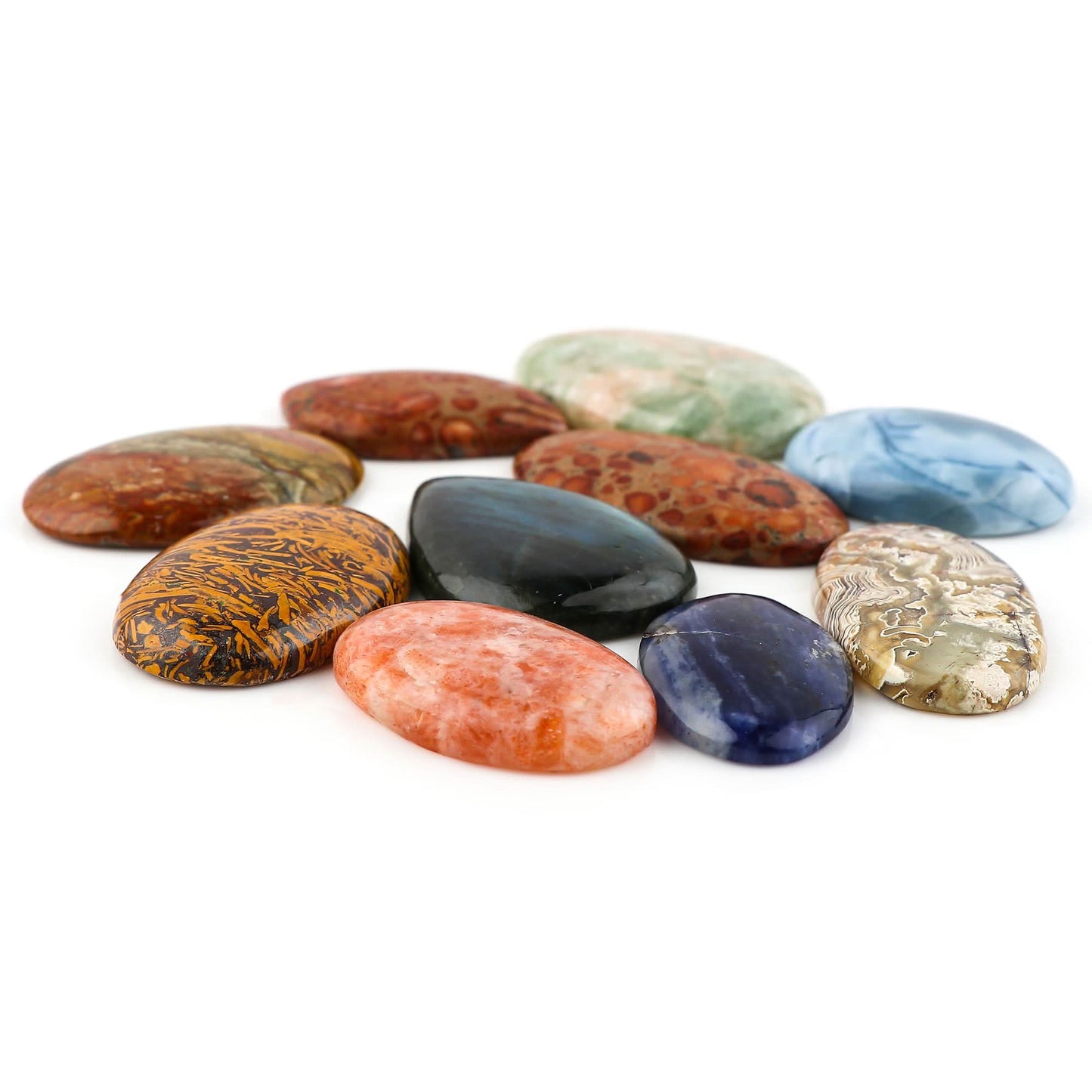 40-50MM, 3PCS, Natural Mix Gemstones Wholesale Cabochons Lot, Jewelry Making Loose Gemstone, DIY Stones, Wire Wrapping, Reiki, Wikka, Healing Crystals, Bulk Gemstone Deal, 250+ CARATS