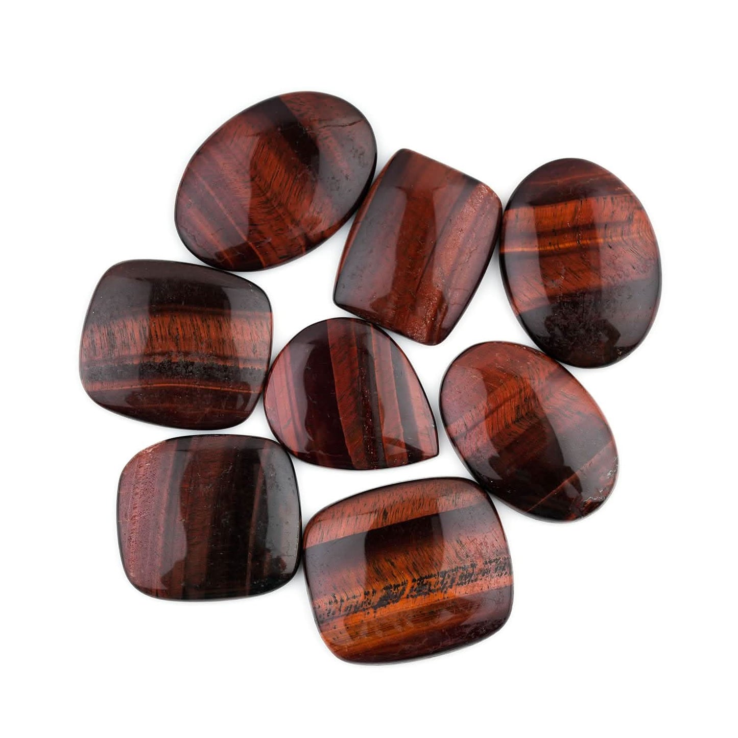 Dyed Red Tiger Eye Mix Shape Gemstones Cabochons [25-40mm] (2-3pcs), Jewelry Making Loose Gemstone, Polished Gems, DIY, Wire Wrapping, Reiki, Wikka, Healing Crystals, Bulk Gemstone Deal