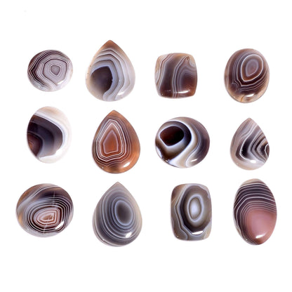 natural agate cabochon layered pattern stone