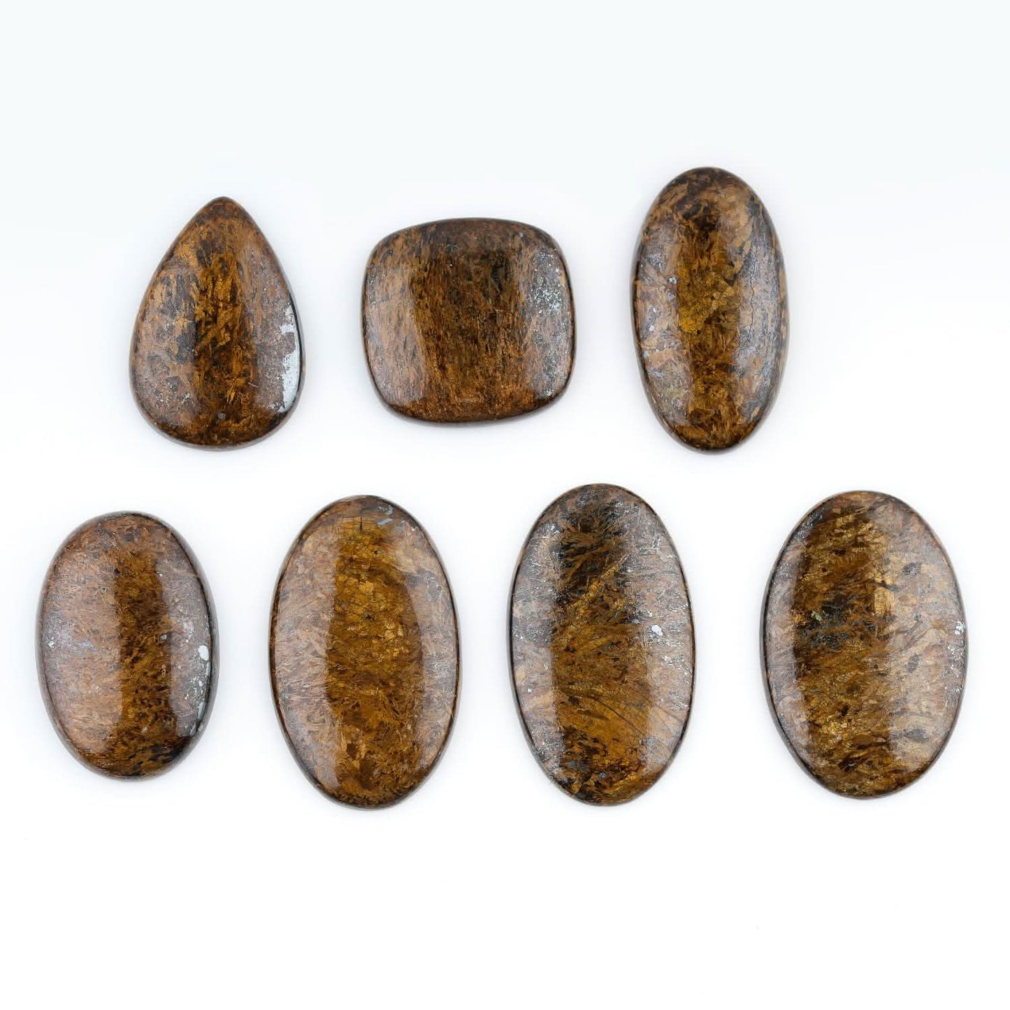 Bronzite Mix Shape Gemstones Cabochons [30-40mm] (2-3pcs), Jewelry Making Loose Gemstone, Polished Gems, DIY, Wire Wrapping, Reiki, Wikka, Healing Crystals, Bulk Gemstone Deal