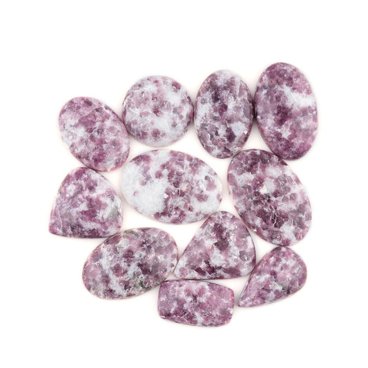 Pink Lepidolite Mix Shape Gemstones Cabochons [20-30mm] (4-5pcs), Jewelry Making Loose Gemstone, Polished Gems, DIY, Wire Wrapping, Reiki, Wikka, Healing Crystals, Bulk Gemstone Deal