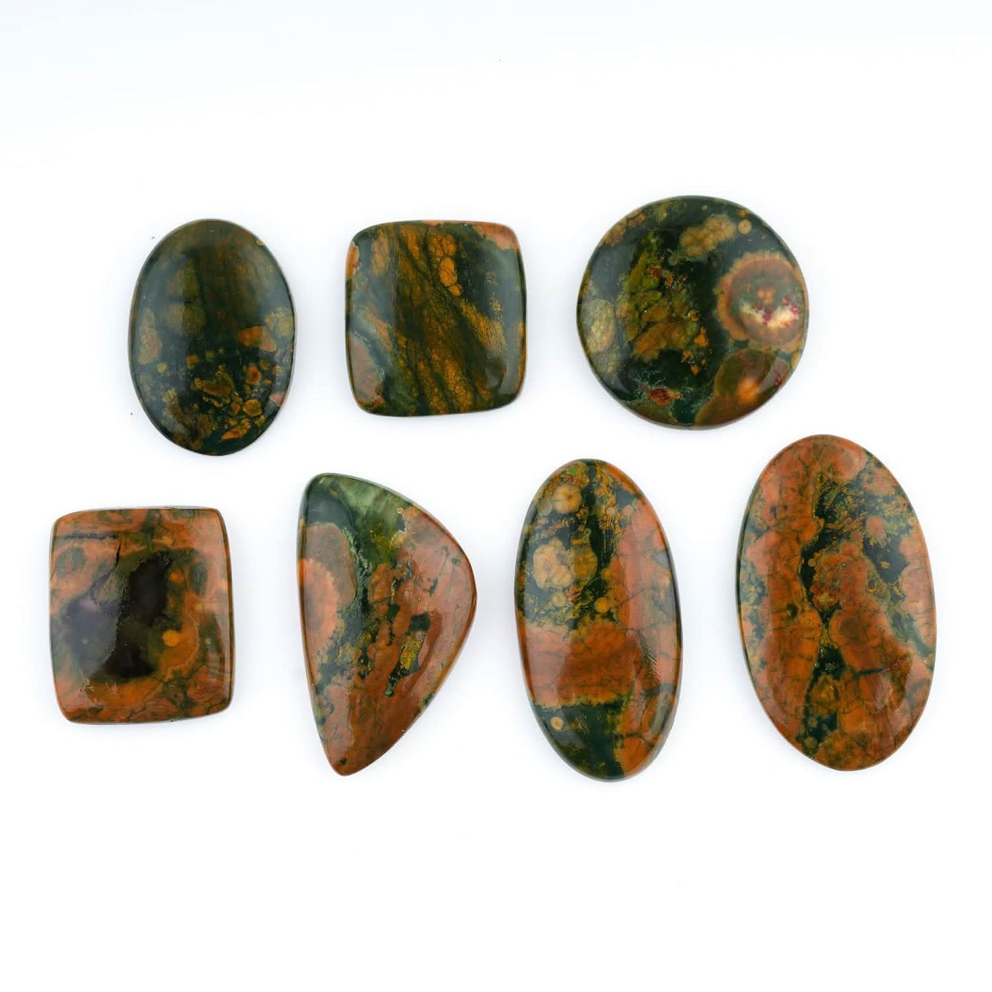 [25-35mm] (3-4 pcs.) Rhyolite Jasper Mix Shape Gemstones Cabochons, Jewelry Making Loose Gemstone, Polished Gems, DIY, Wire Wrapping, Reiki, Wikka, Healing Crystals, Bulk Gemstone Deal
