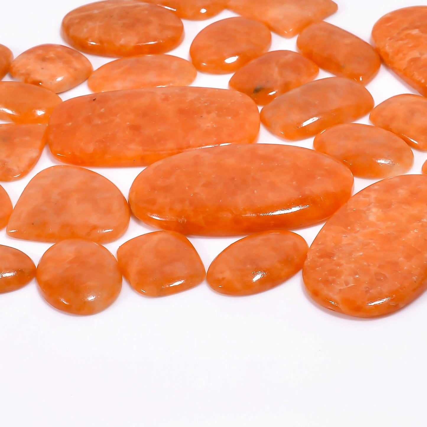Orange Calcite Mix Shape Gemstones Cabochons [25-35mm] (3pcs), Jewelry Making Loose Gemstone, Polished Gems, DIY, Wire Wrapping, Reiki, Wikka, Healing Crystals, Bulk Gemstone Deal