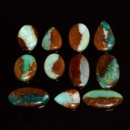 3pcs Natural Bi-Chrysoprase Gemstone Wholesale Cabochons Lot, Jewelry Making Loose Gemstone, Polished Home Decor Specimen, DIY, Wire Wrapping, Reiki, Healing Crystals, Bulk Gemstone Deal