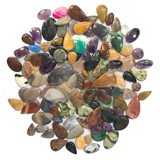 (2 to 3pcs) Natural Mix Gemstones Wholesale Cabochons Lot, Jewelry Making Loose Gemstone, DIY Stones, Wire Wrapping, Reiki, Wikka, Healing Crystals, Bulk Gemstone Deal (100 carats)