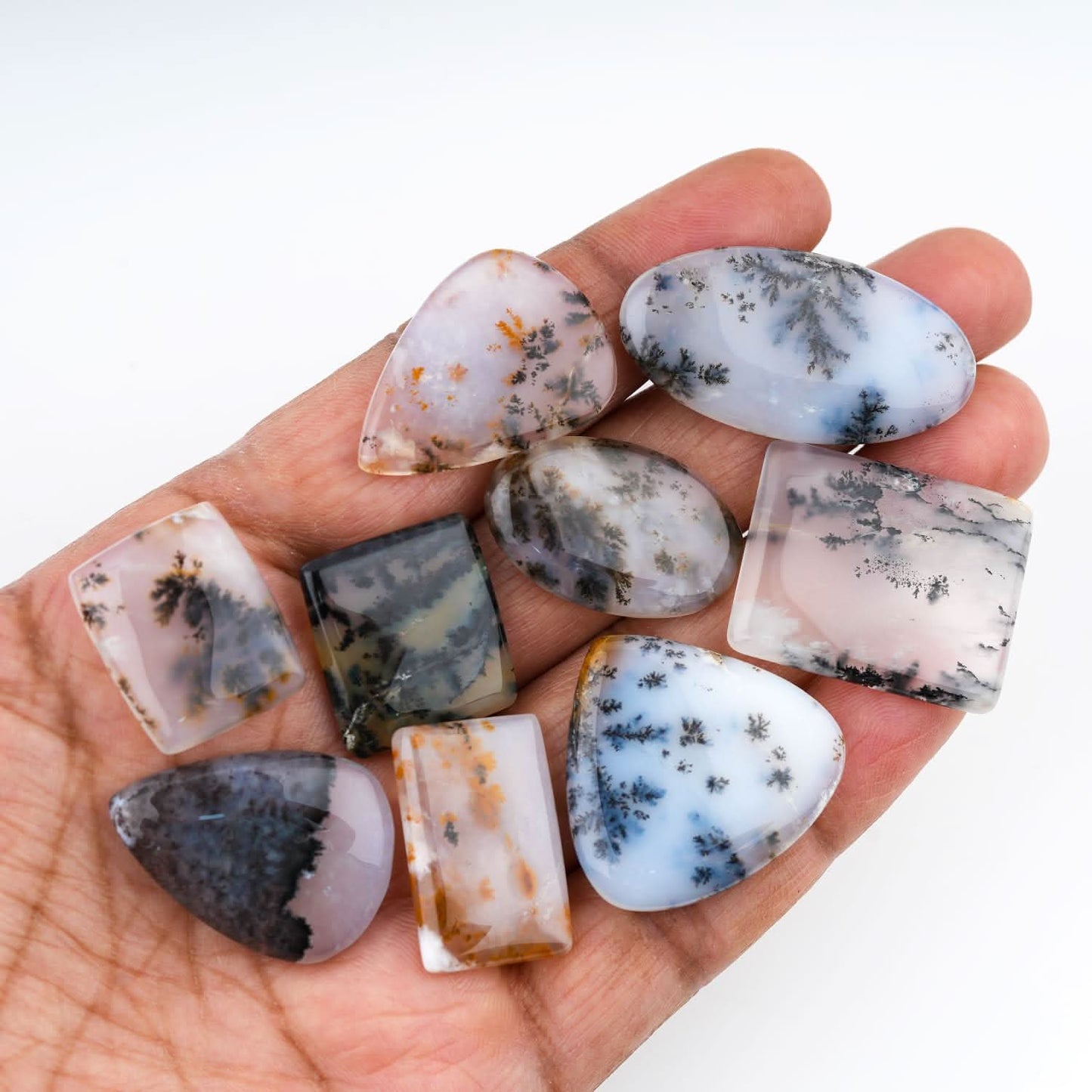 A+ Dendritic Agate Mix Shape Gemstones Cabochons [20-30mm] (5pcs)