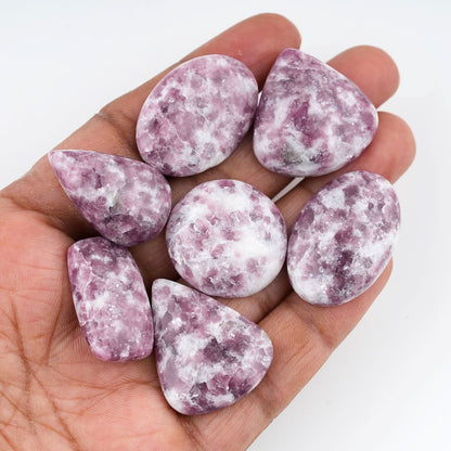 Pink Lepidolite Mix Shape Gemstones Cabochons [20-30mm] (4-5pcs), Jewelry Making Loose Gemstone, Polished Gems, DIY, Wire Wrapping, Reiki, Wikka, Healing Crystals, Bulk Gemstone Deal