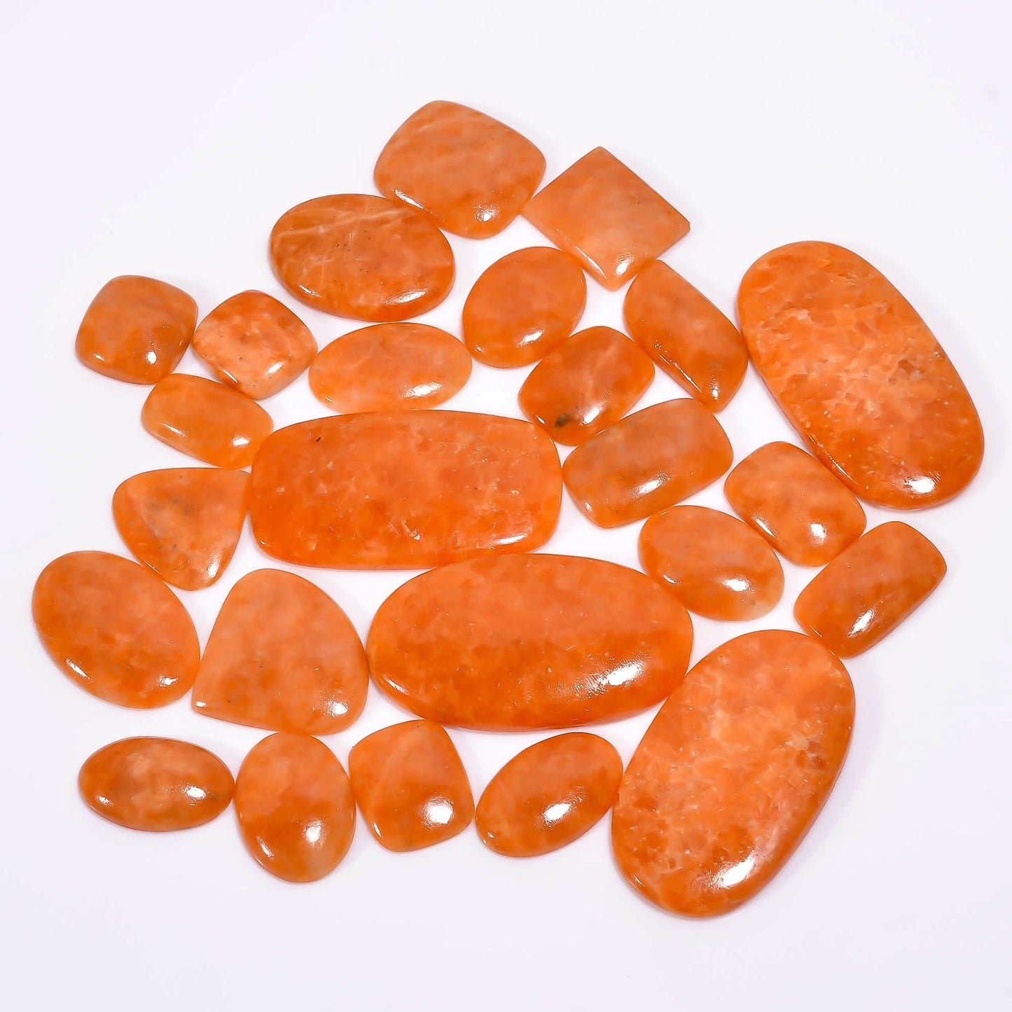 Orange Calcite Mix Shape Gemstones Cabochons [25-35mm] (3pcs), Jewelry Making Loose Gemstone, Polished Gems, DIY, Wire Wrapping, Reiki, Wikka, Healing Crystals, Bulk Gemstone Deal