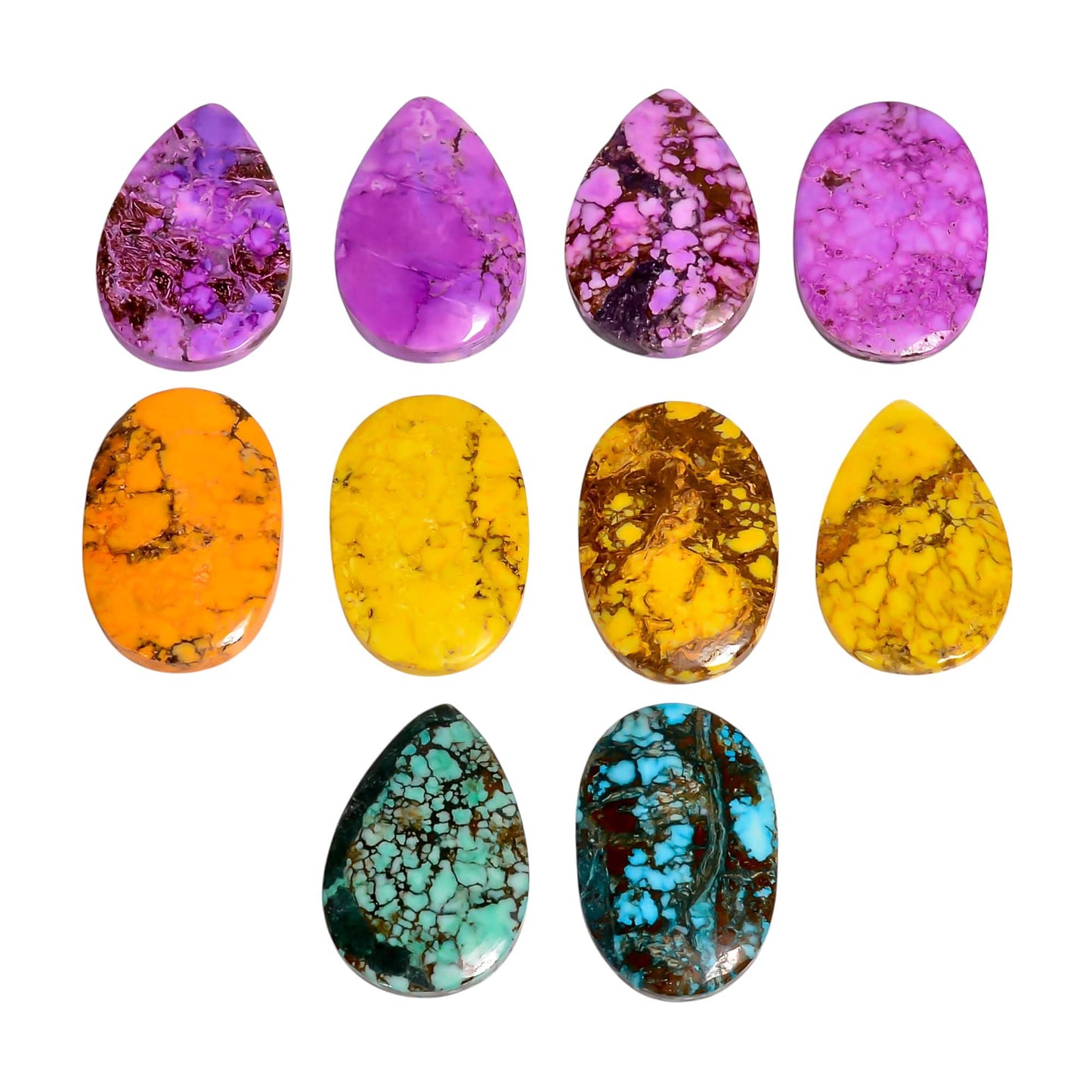 Solar Quartz Cabochon Mix Gemstones (8 pcs) 25-30 MM, Home, Office, Living Kitchen, Room Decor, Loose Gems, DIY, Wire Wrapping, Reiki, Wikka, Healing Crystals, Bulk Deal