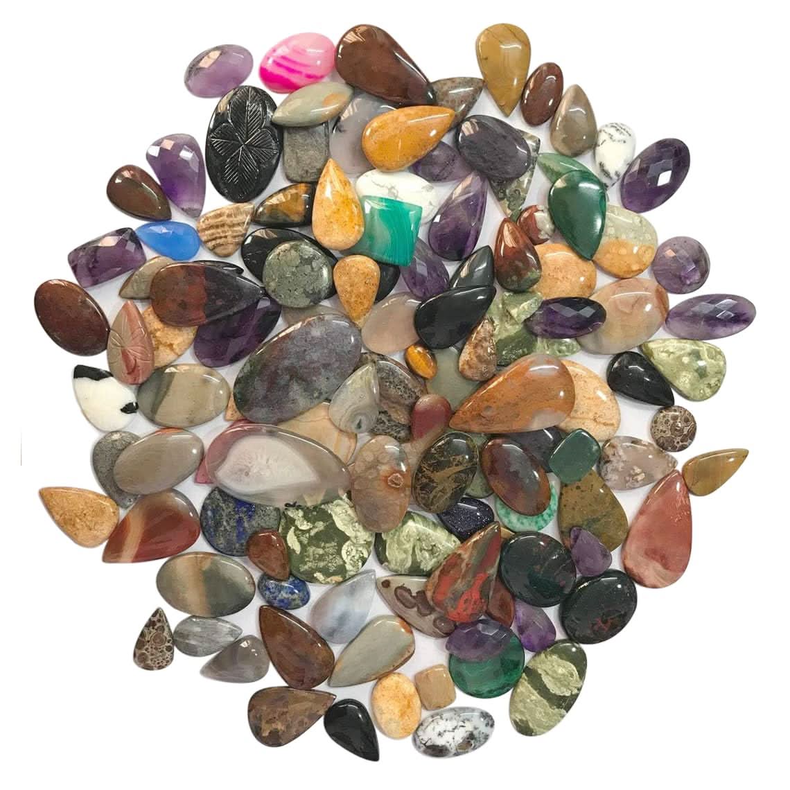 ™ 100 Carats Natural Mix Gemstones Wholesale Cabochons Lot, Jewelry Making Loose Gemstone, DIY Stones, Wire Wrapping, Reiki, Wikka, Healing Crystals, Bulk Gemstone Deal, 2 to 4pcs