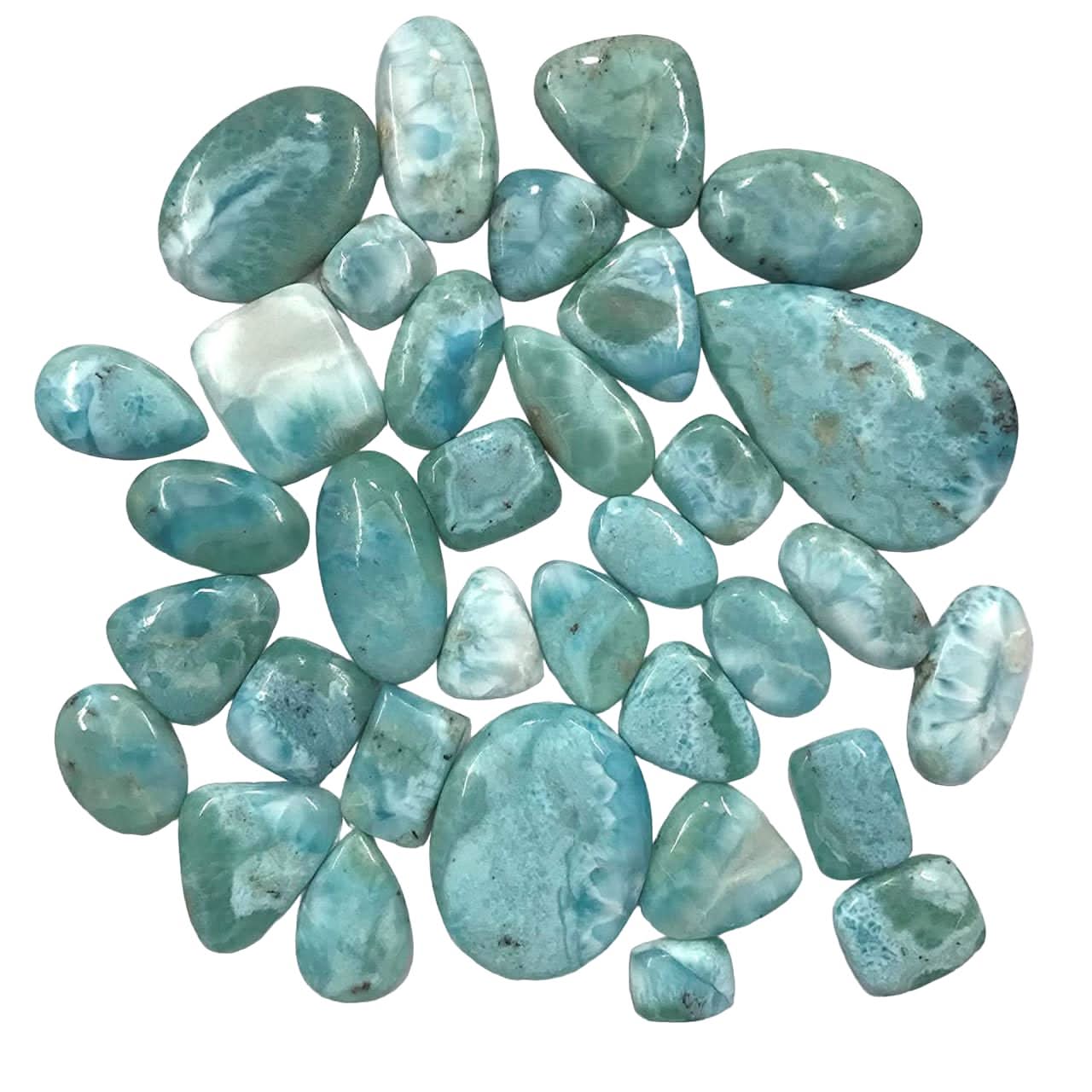 Natural blue larimar stone cabochon lot loose gemstones Dominican Republic