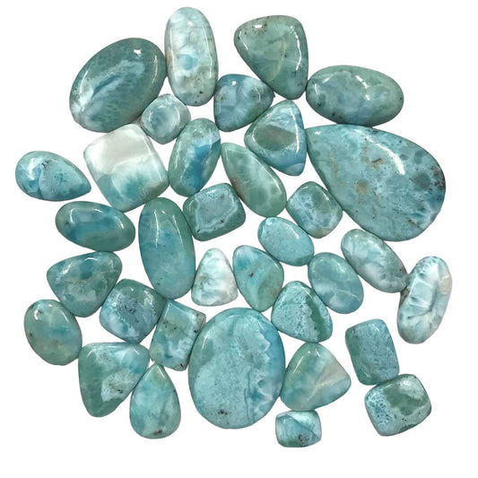 Natural blue larimar stone cabochon lot loose gemstones Dominican Republic