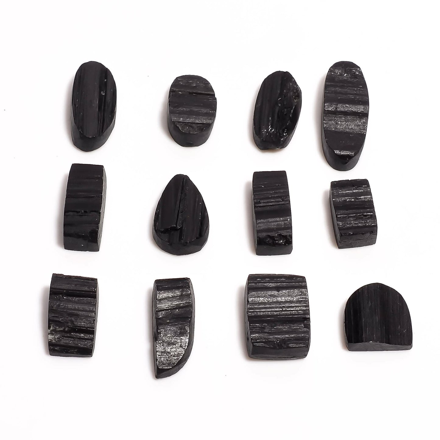 Polished Black Tourmaline Druzy Loose Gemstones