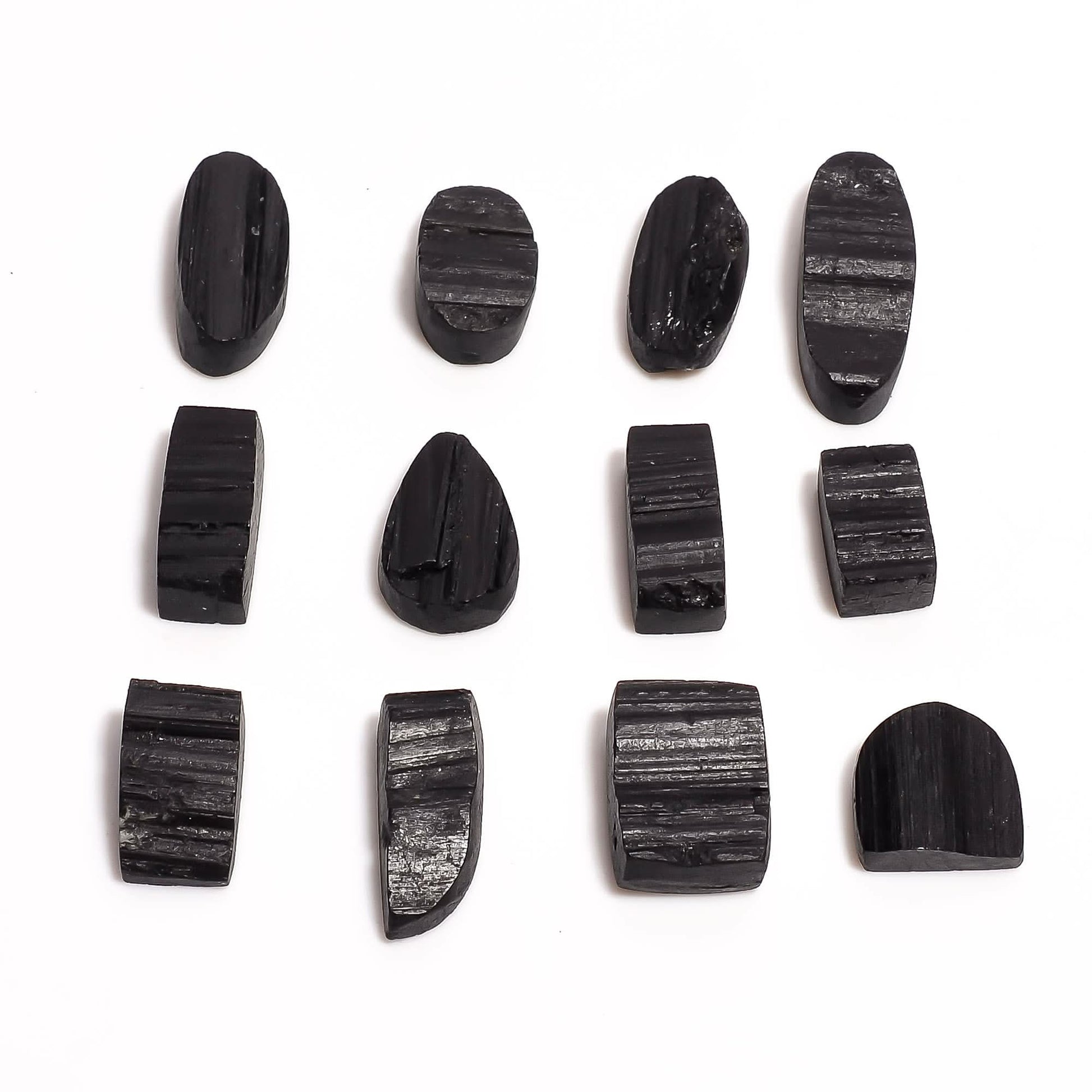 Polished Black Tourmaline Druzy Loose Gemstones