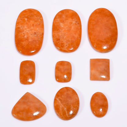 Orange Calcite Mix Shape Gemstones Cabochons [25-35mm] (3pcs), Jewelry Making Loose Gemstone, Polished Gems, DIY, Wire Wrapping, Reiki, Wikka, Healing Crystals, Bulk Gemstone Deal