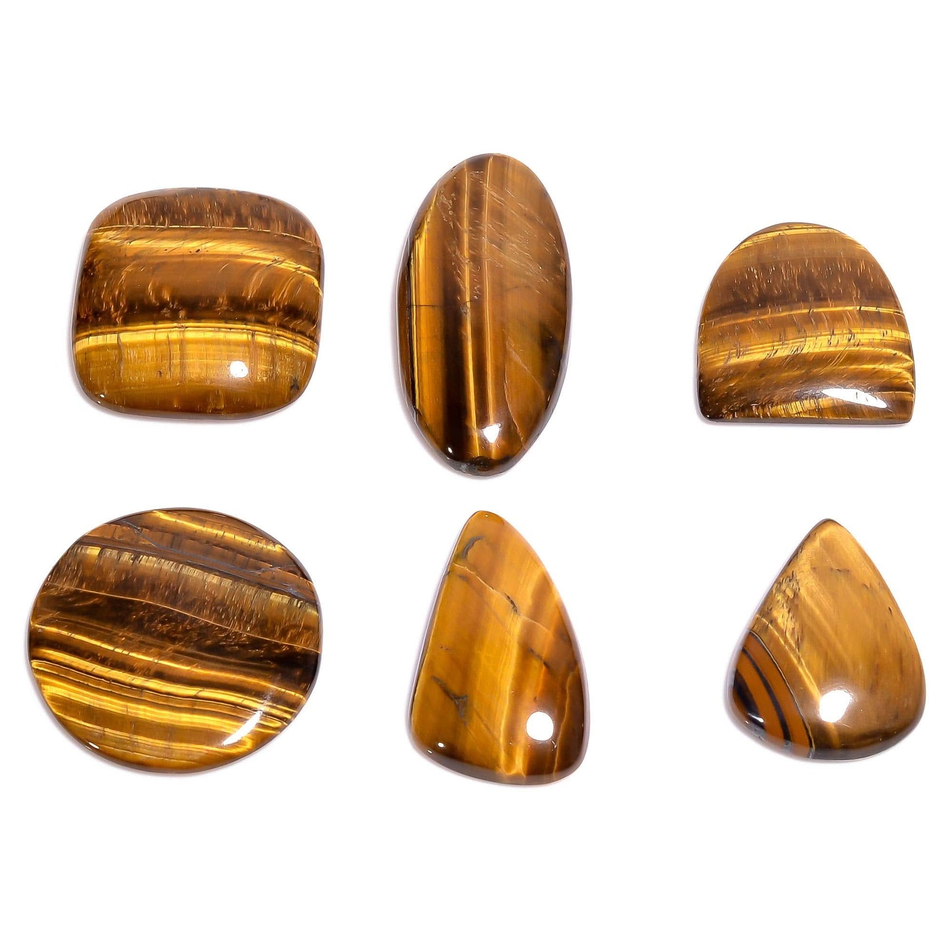 Mixed Shape Tiger Eye Polished Stones for Pendants