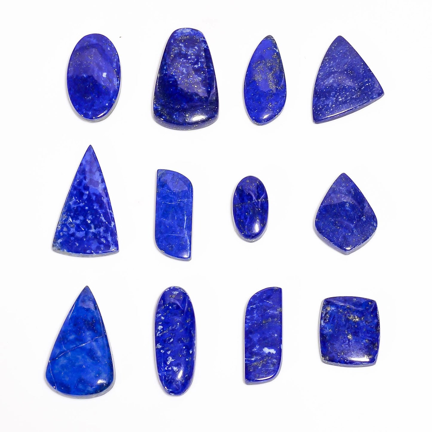 lapis lazuli cabochon deep blue gemstone with pyrite