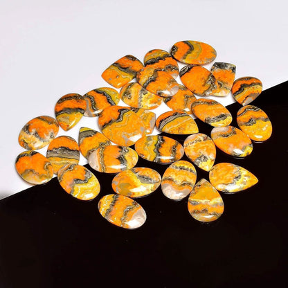 yellow banded gemstone cabochon