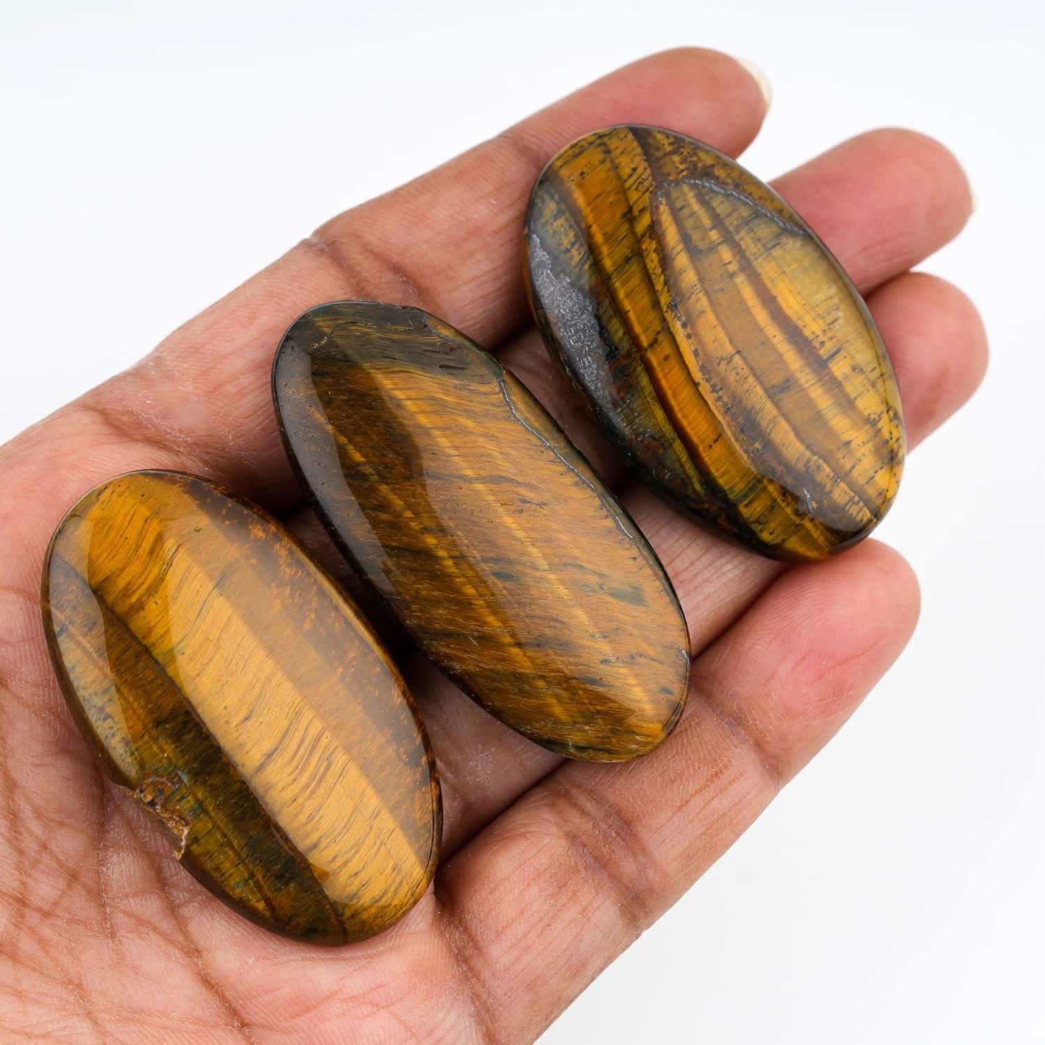 Natural Tiger Eye Cabochons for DIY Jewelry Projects