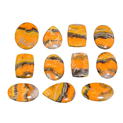 bumble bee cabochon yellow orange gemstone