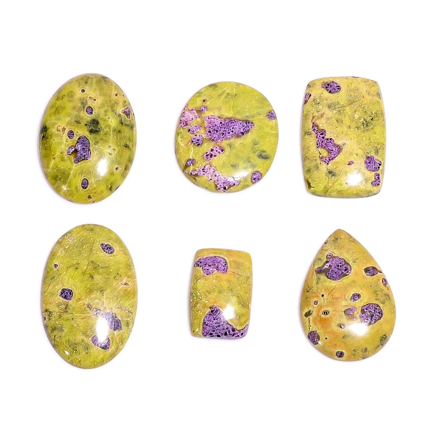 Atlantisite stichtite wholesale lot polished flat back A+ quality – oval teardrop round freeform 20-30mm