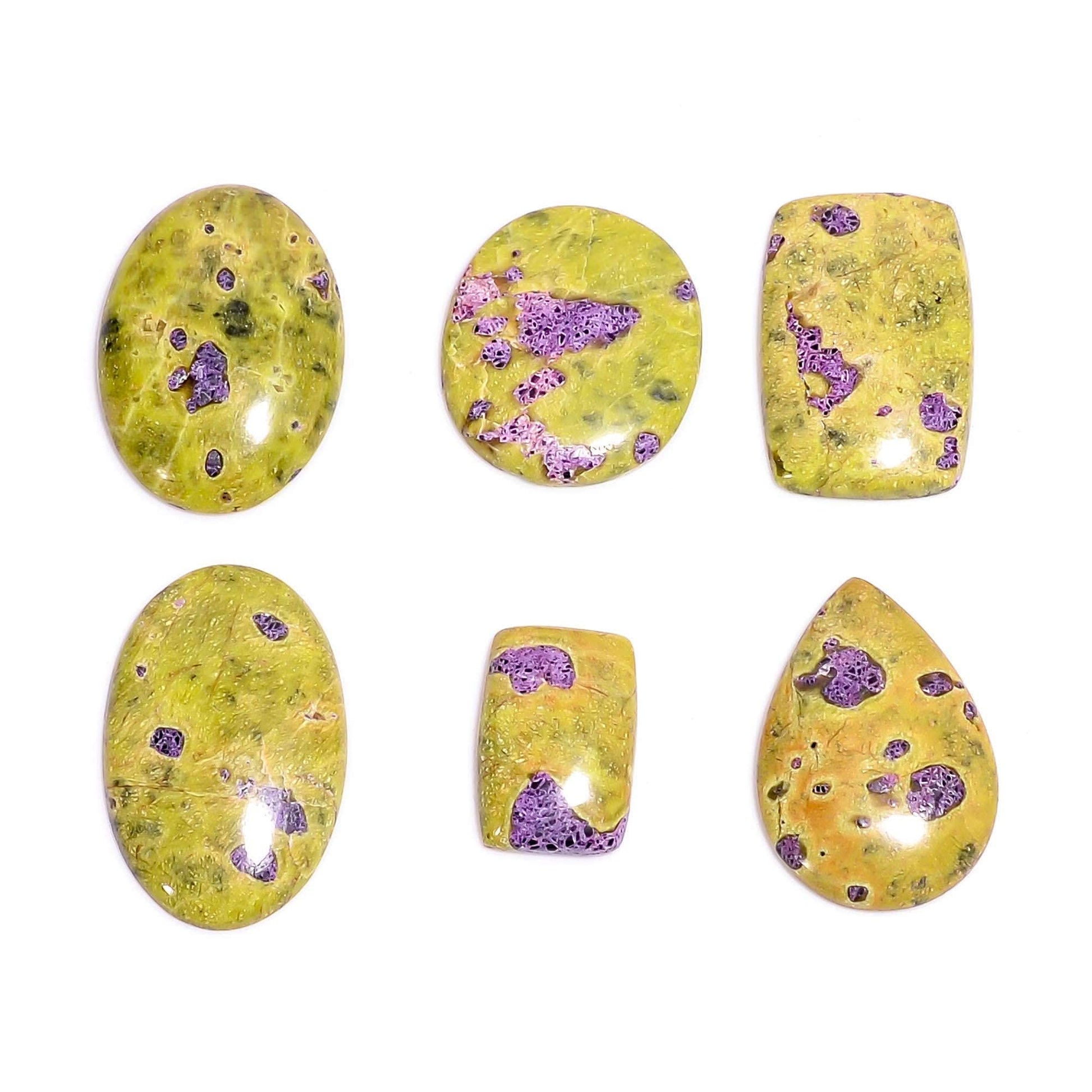 Atlantisite stichtite wholesale lot polished flat back A+ quality – oval teardrop round freeform 20-30mm