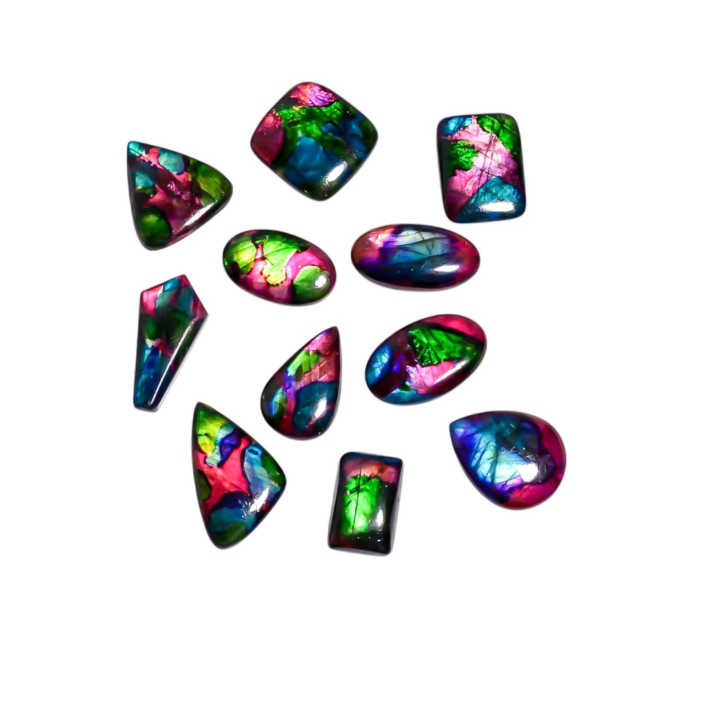 [20-30mm] [5pcs] Large Rainbow Pattern Labradorite Gemstones Cabochons, Jewelry Making Loose Gemstone, Polished Gems, DIY, Wire Wrapping, Reiki, Wikka, Healing Crystals, Bulk Gemstone Deal