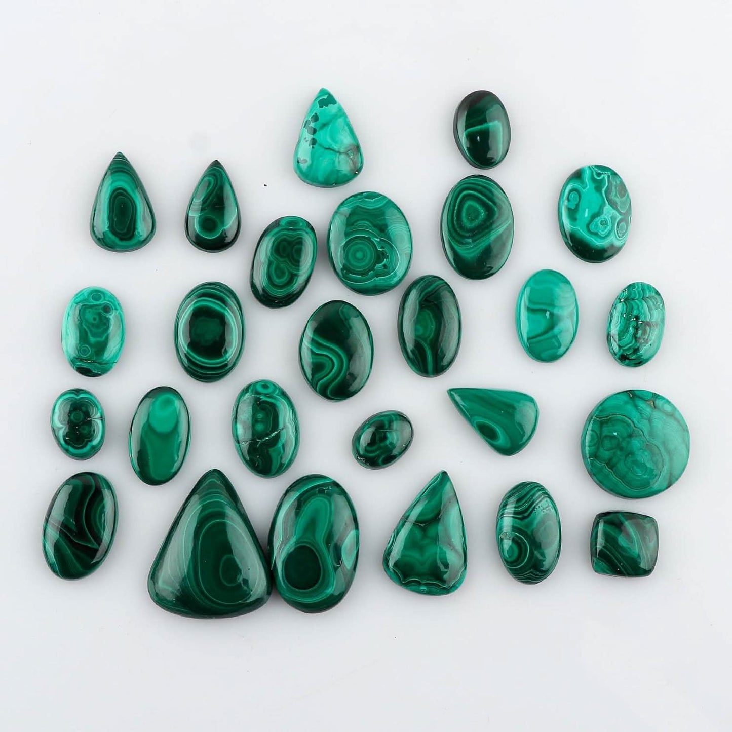 90+ carats Natural Malachite Gemstone Wholesale Cabochons Lot, Jewelry Making Loose Gemstone, Polished Decor Specimen, DIY, Wire Wrapping, Healing Crystals, Bulk Gemstone Deal 4-5pcs
