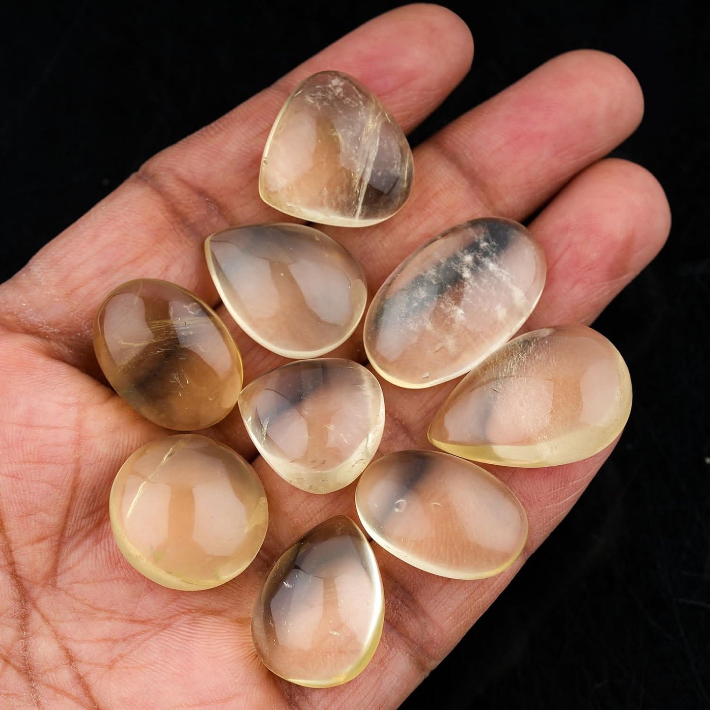 Lemon Quartz Agate Mix Shape Gemstones Cabochons [20-30mm] (4-5pcs), Jewelry Making Loose Gemstone, Polished Gems, DIY, Wire Wrapping, Reiki, Wikka, Healing Crystals, Bulk Gemstone Deal