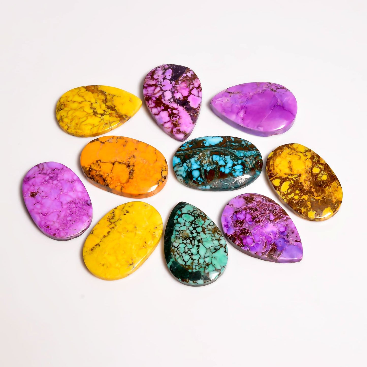 Solar Quartz Cabochon Mix Gemstones (8 pcs) 25-30 MM, Home, Office, Living Kitchen, Room Decor, Loose Gems, DIY, Wire Wrapping, Reiki, Wikka, Healing Crystals, Bulk Deal