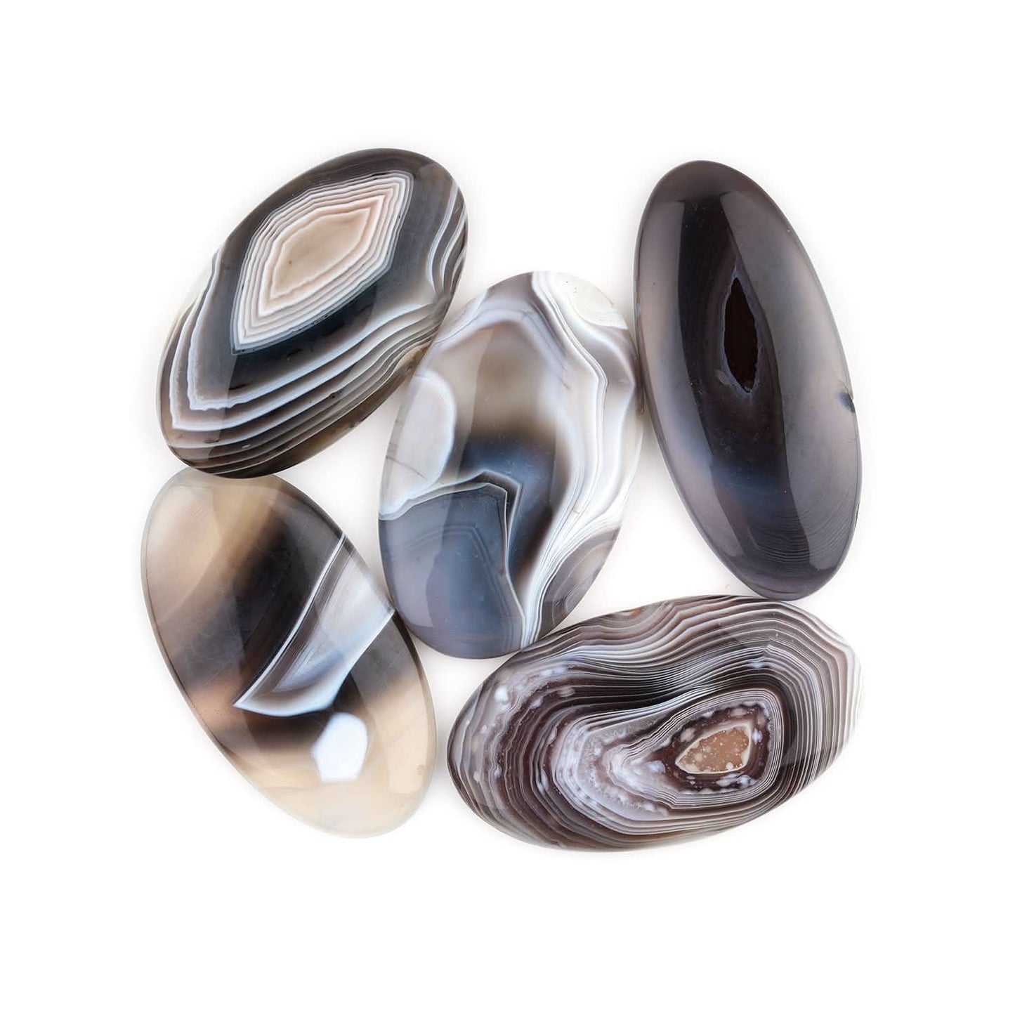 [40+mm] (3pcs) Big Botswana Agate Mix Shape Gemstones Cabochons, Jewelry Making Loose Gemstone, Polished Gems, DIY, Wire Wrapping, Reiki, Wikka, Healing Crystals, Bulk Gemstone Deal