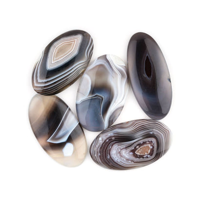 [40+mm] (3pcs) Big Botswana Agate Mix Shape Gemstones Cabochons, Jewelry Making Loose Gemstone, Polished Gems, DIY, Wire Wrapping, Reiki, Wikka, Healing Crystals, Bulk Gemstone Deal