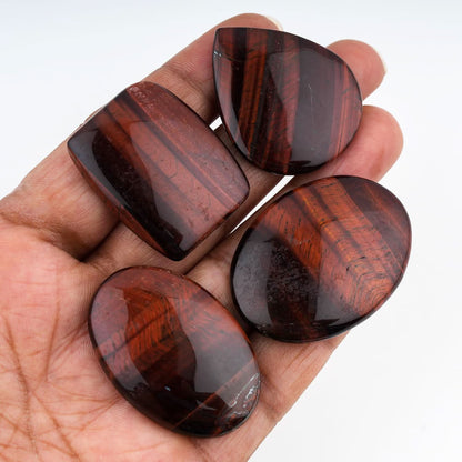 Dyed Red Tiger Eye Mix Shape Gemstones Cabochons [25-40mm] (2-3pcs), Jewelry Making Loose Gemstone, Polished Gems, DIY, Wire Wrapping, Reiki, Wikka, Healing Crystals, Bulk Gemstone Deal