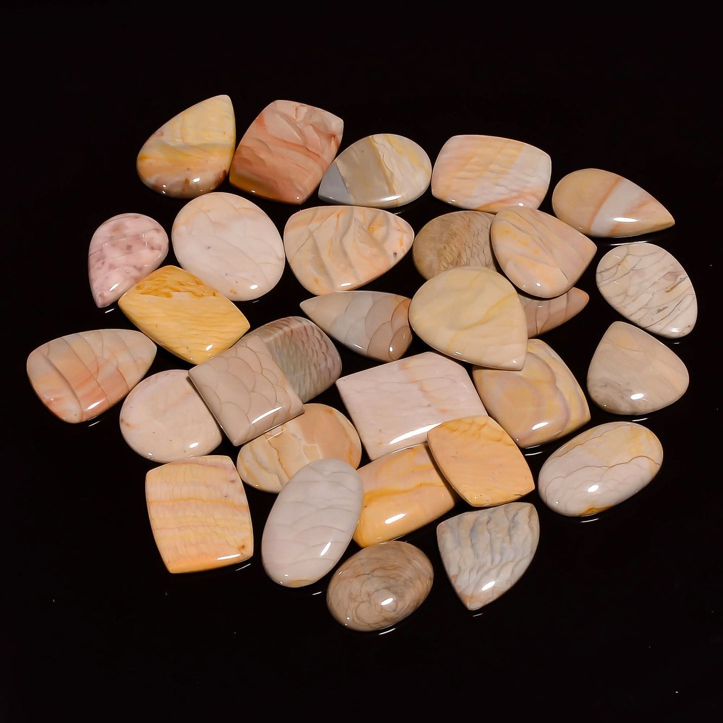2-3pcs, Willow Creek Jasper Mix Shape Gemstones Cabochons, Jewelry Making Loose Gemstone, Polished Gems, DIY, Wire Wrapping, Healing Crystals, Bulk Gemstone Deal, 30-40mm