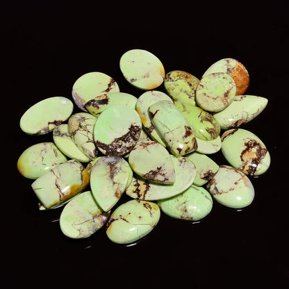 3 to 4pcs Natural Lemon Chrysoprase Gemstone Wholesale Cabochons Lot, Jewelry Making Loose Gemstone, Polished Home Decor Specimen, DIY, Wire Wrapping, Healing Crystals, Bulk Gemstone Deal