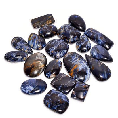 3 to 5pcs Black Pietersite Cabochon Gemstones for Jewelry Making, Chatoyant Crystals, Wholesale Stones Lot Supply, Mix Pack, Birthstone, Healing Crystals