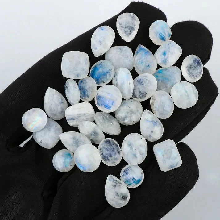 Faceted Rainbow Moonstone for Wire Wrapping