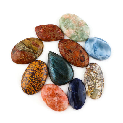 30-40MM, 5PCS, Natural Mix Gemstones Wholesale Cabochons Lot, Jewelry Making Loose Gemstone, DIY Stones, Wire Wrapping, Reiki, Wikka, Healing Crystals, Bulk Gemstone Deal, 260+ CARATS