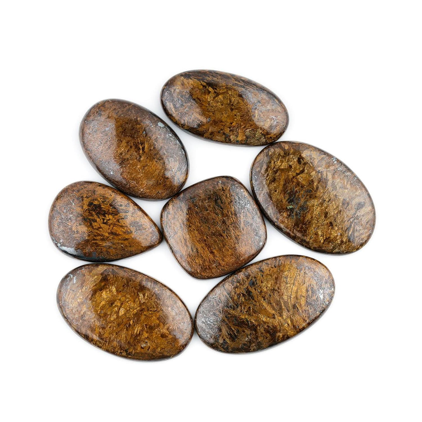 Bronzite Mix Shape Gemstones Cabochons [30-40mm] (2-3pcs), Jewelry Making Loose Gemstone, Polished Gems, DIY, Wire Wrapping, Reiki, Wikka, Healing Crystals, Bulk Gemstone Deal