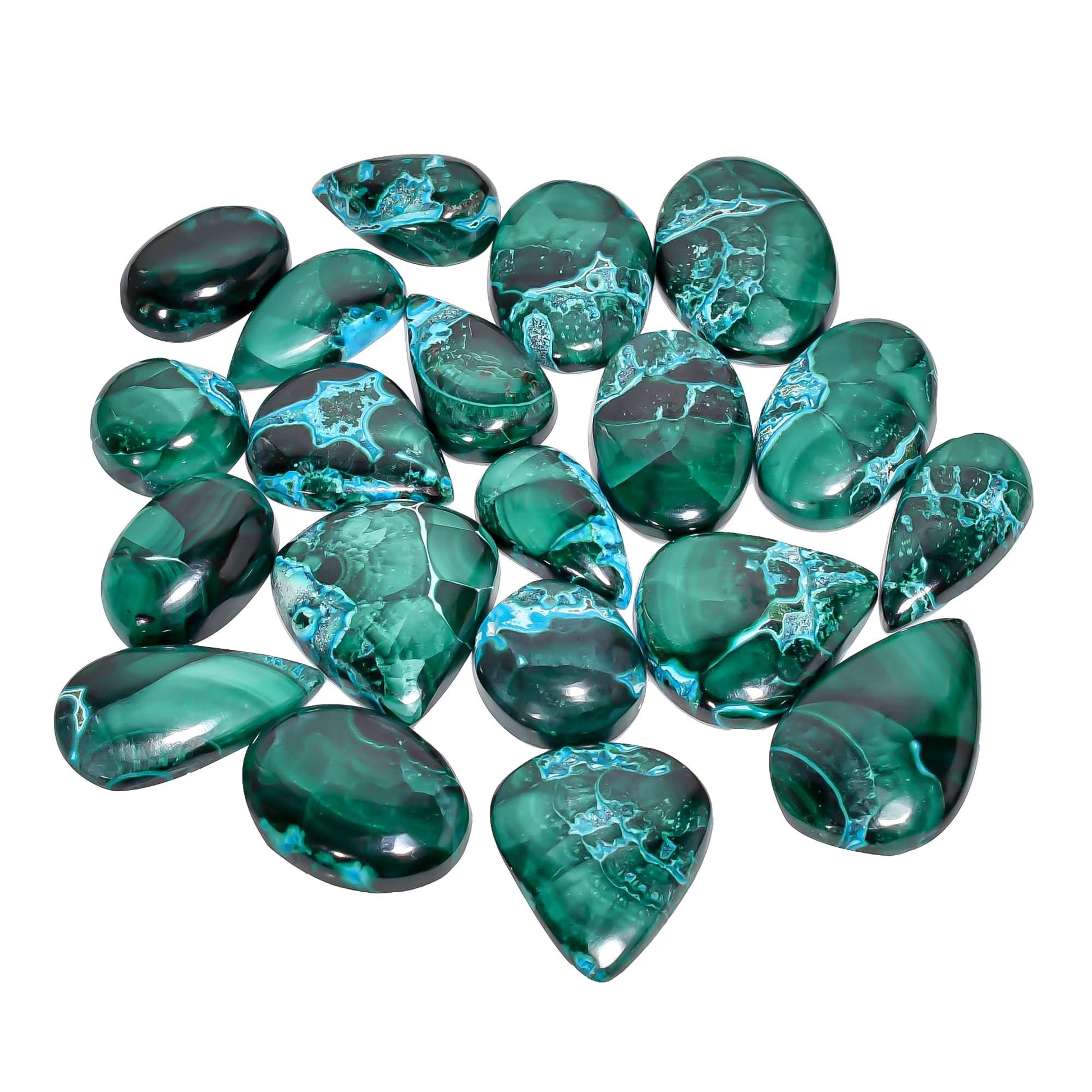 large malachite chrysocolla cabochon