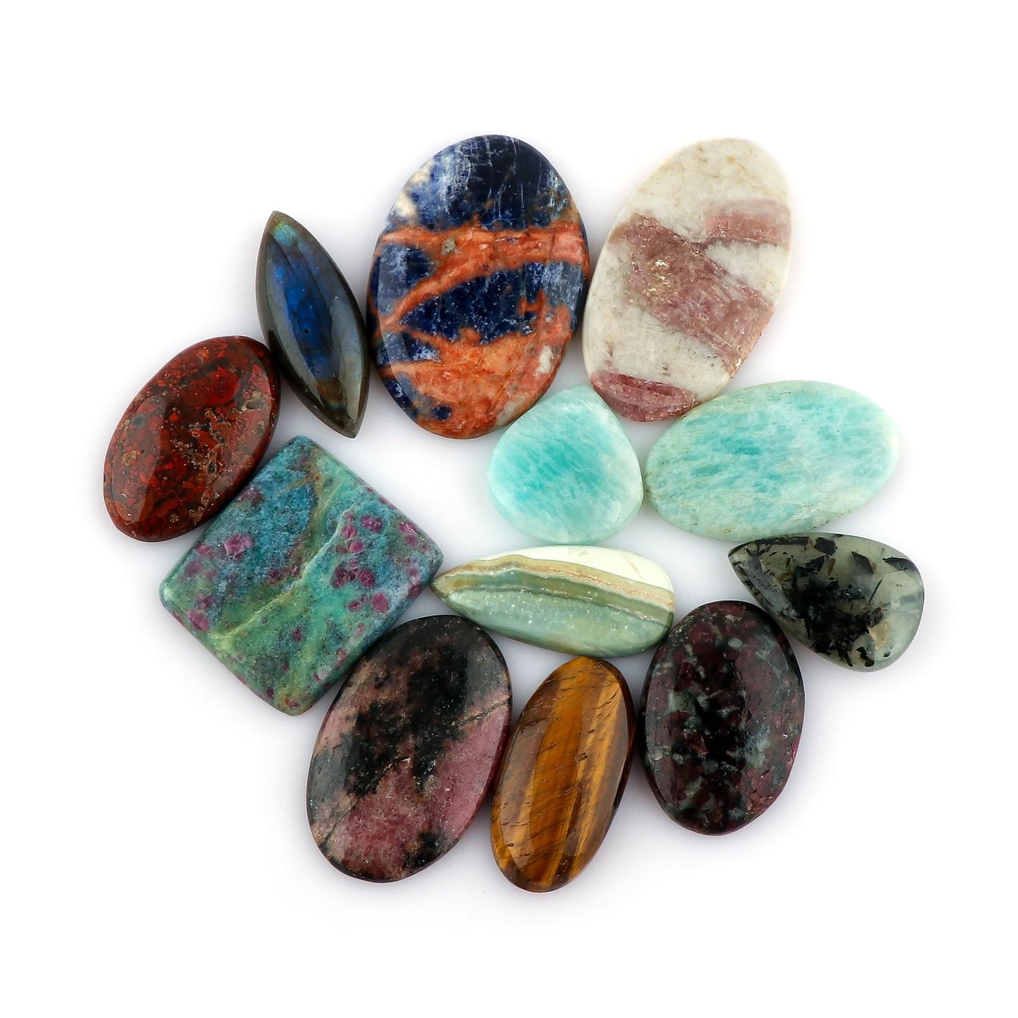100 Carats Natural Mix Gemstones Wholesale Cabochons Lot, Jewelry Making Loose Gemstone, DIY Stones, Wire Wrapping, Reiki, Wikka, Healing Crystals, Bulk Gemstone Deal, 2 to 4pcs