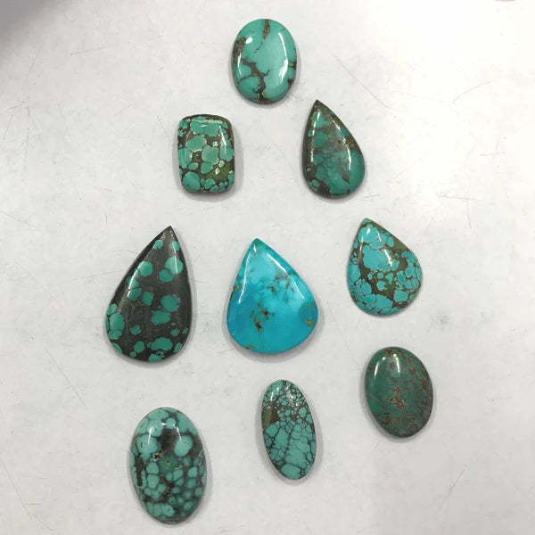 50 carats Mix Natural Tibetan Turquoise Gemstones, Wholesale Cabochons, Jewelry Making Loose Stone Supply