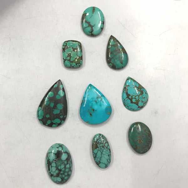 50 carats Mix Natural Tibetan Turquoise Gemstones, Wholesale Cabochons, Jewelry Making Loose Stone Supply