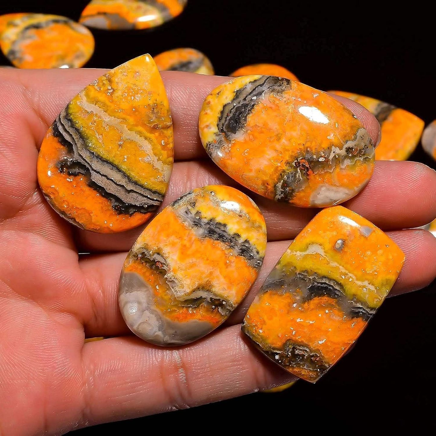 bumble bee stone polished cabochon