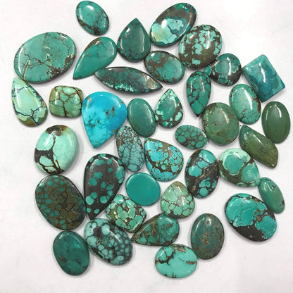 3 to 4 pcs mixed shape Tibetan Turquoise cabochons 15-20mm