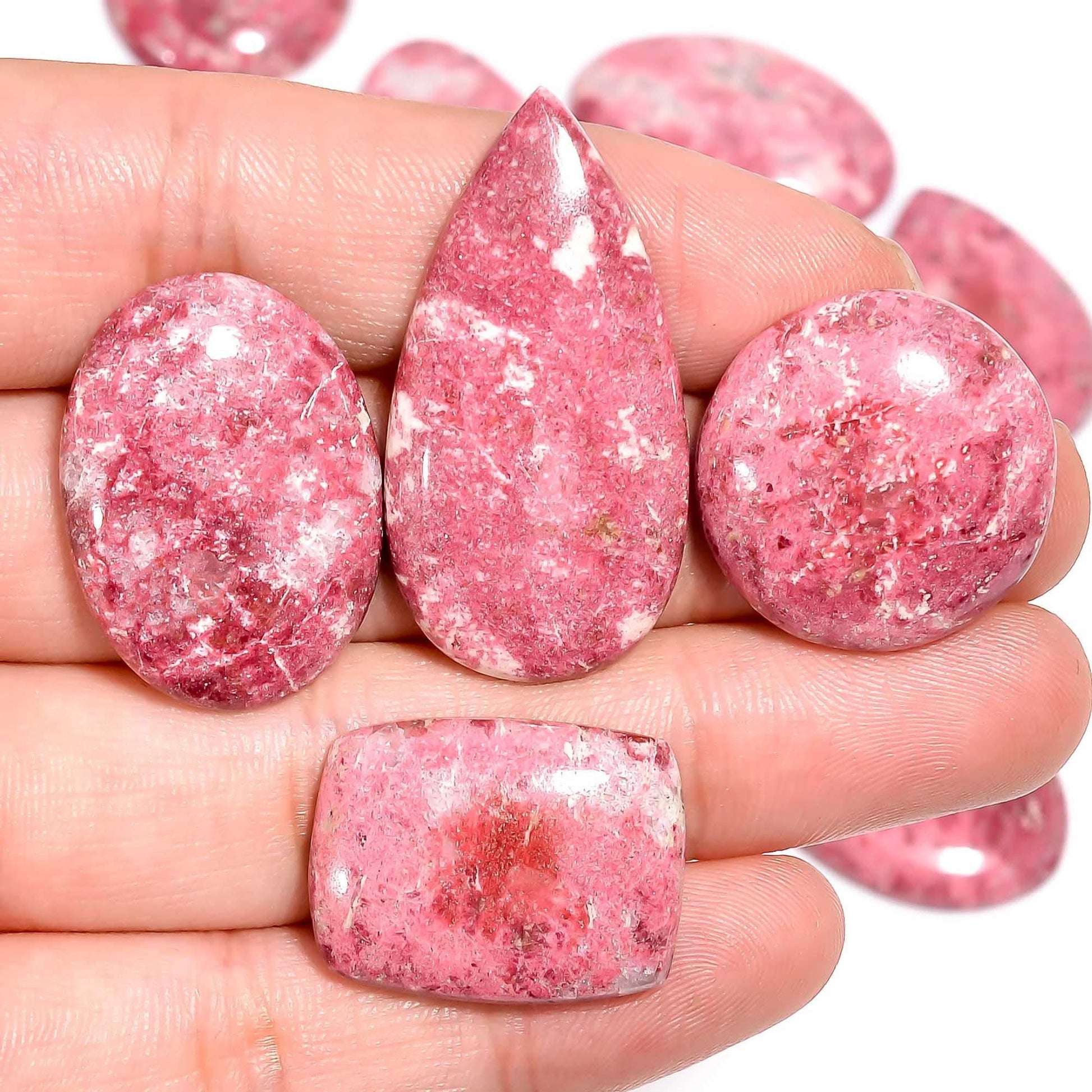 thulite cabochon norway pink crystal stone